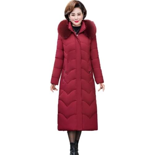 Parkas Women Winter Jacket Women Middle-aged elderly Hooded Outwear Female Thick Down Cotton Winter Plus Size Overcoat 8XL T381