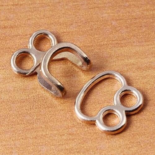 10set Gold Metal Clasp Waist Extender Frog Hooks & Eyes Clasps Sewing Accessorices for Garment