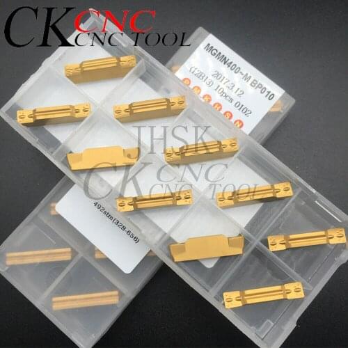 10pcs MGMN400-M BP010 grooving carbide inserts Lathe cutter turning tool Tungsten Cutting Tools grooving 4mm blade