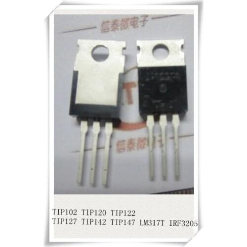 10PCS TO220 TIP102 TIP120 TIP122 TIP127 TIP142 TIP147 IRF3205 Transistor TIP142T TIP147T