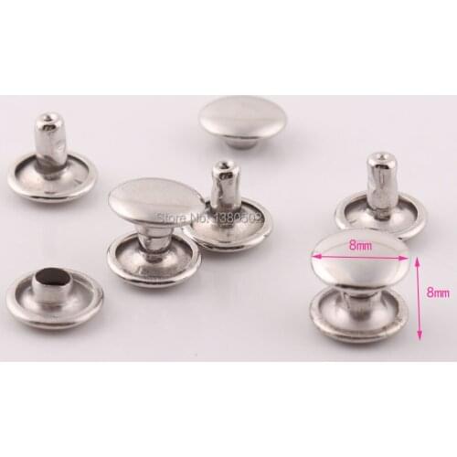 100sets/lot 8*8mm silver color Garment rivets Stud For bag Garment belt DIY handmade accessories