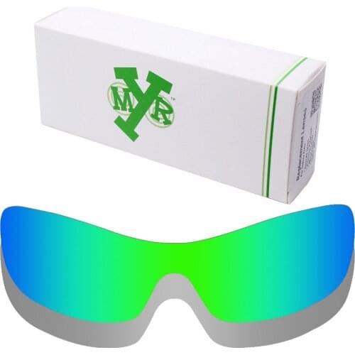 2 Pieces Mryok Anti-Scratch POLARIZED Replacement Lenses for-Oakley Antix Sunglasses Lens Silver Titanium & Emerald Green
