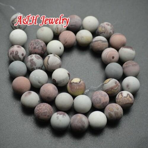 4pcs New Arrival Matt Surface Purple & Gray Color Round Stone Beads Fashion Women Jewelry Making Materials