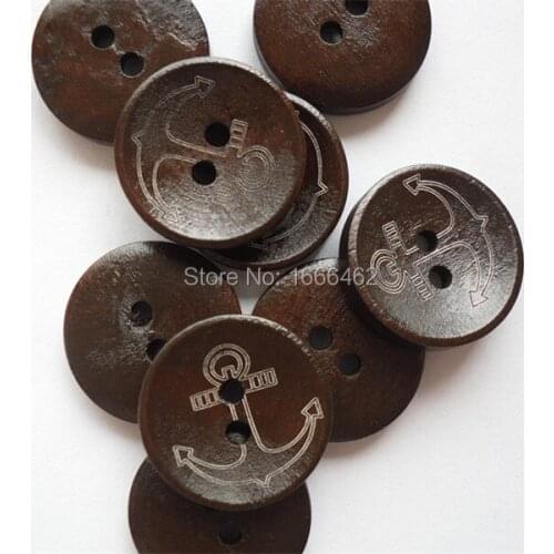 50pcs/lot 20mm Laser marking Knotbow paint wood buttons,Sewing wooden buttons garments accessory wholesale L-4