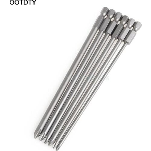 6Pcs/Set Cross Head Screwdriver Bit 1/4'' Shank 150mm Long S2 Steel Magnetic Hex Cross Head Screwdriver Bit M126 hot sale