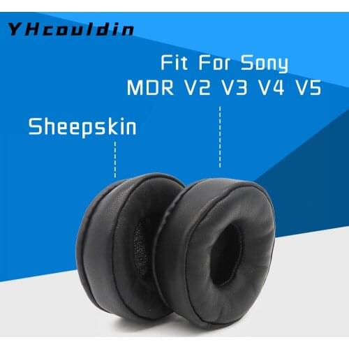 Sheepskin Earpads for Sony MDR V2 V3 V4 V5 Headphone Accessaries Replacemnt Ear Cushions Pads Genuine Real Leather Memory Foam