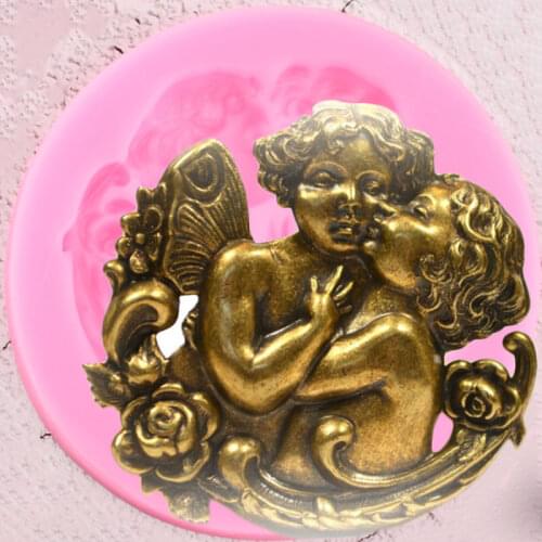 Angel Mother Baby Silicone Mold Relief Chocolate Candy Clay Molds Cupcake Topper Fondant Cake Decorating Tools Soap Resin Moulds