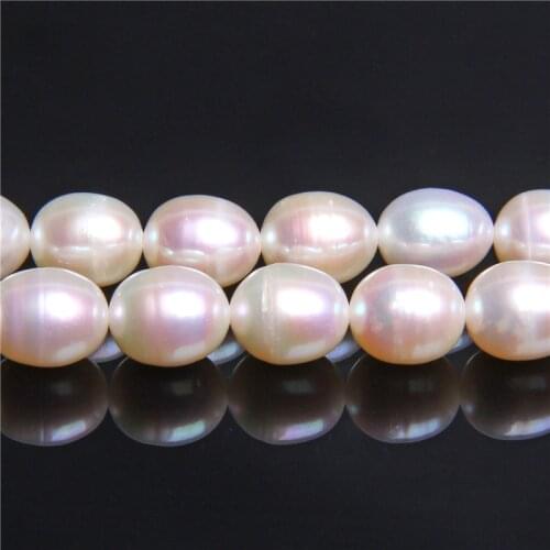 Natural White Freshwater 9-10mm oval loose potato round pearl beads for Jewelry making bracelet necklace earring material diy