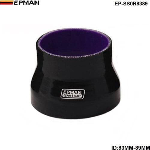 Black 83mm-89mm TURBO INTAKE SILICONE Straight Reducer Hose Pipe Coupler 4-ply Universal EP-SS0R8389