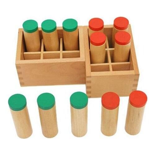Wooden Montessori Sensorial tory Material Container Holder Sound Cylinder