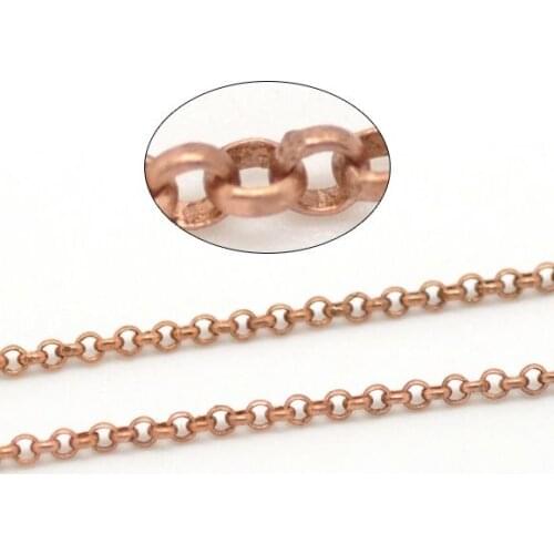DoreenBeads Retail Copper Tone Link-Soldered Chains Findings 2mm,sold per pack of 10M