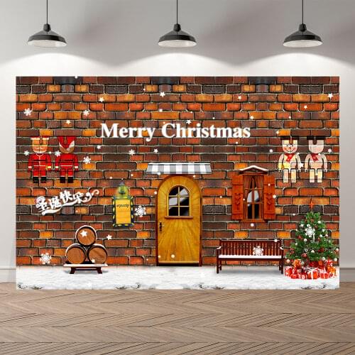 Seekpro Photography Background Merry Chiristmas happy new year party cartoon snow Santa Claus Backdrop Photo Photocall