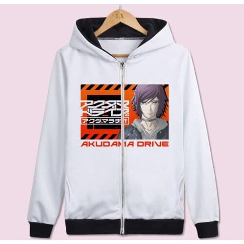 Akudama Drive Cosplay Zipper Hoodie Cartoon Print Women/Men Winter Autumn Fleece Sweatshirts Pullover Casual Outwear Costume