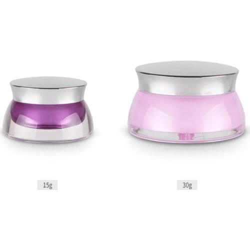 50pcs 15g 30g Flying saucer acrylic box Refillable Face Cream Jar Cosmetic Container Plastic Container Empty Sample Makeup Pot