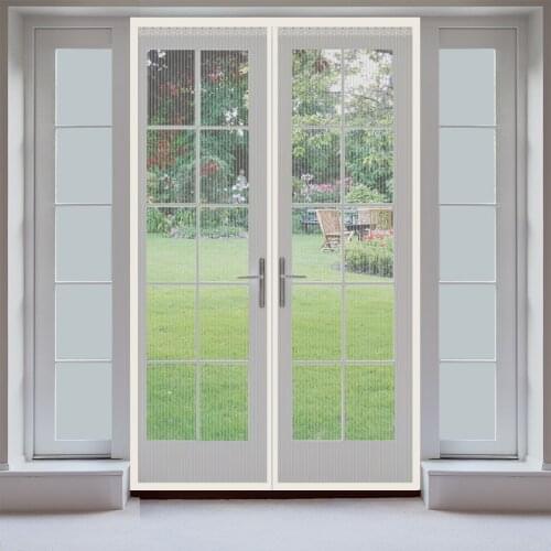 👍Cream color Screens For Door Magnetic Mosquito Screens Pet blocking Mosquito Nets For Door Self-adhesive Customizable