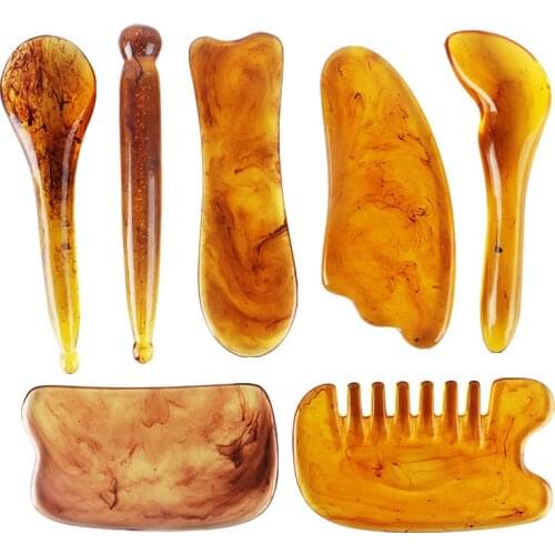 Natural Jade Guasha Scraping Massage Scraper Gua Sha Board Resin Acupoint Facial Eye Care SPA Massage Face Massager Acupuncture