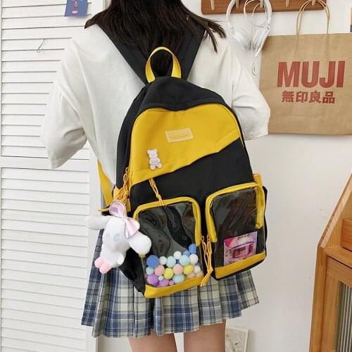 Summer 2021 New Fashion Womens Backpack Nylon Waterproof Contrast Color Bookpacks Large-capacity Outdoor Travel Backpacks