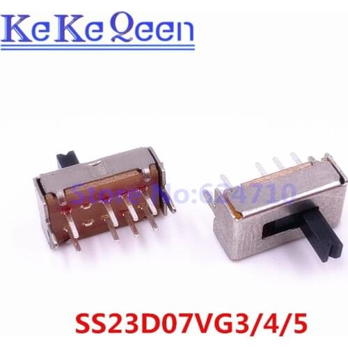50PCS SS23D07 SS23D07VG3 SS23D07VG4 SS23D07VG5 8 PINS 3 Position 2P3T Toggle Switch Double Vertical Sliding Handle High 3 4 5 mm