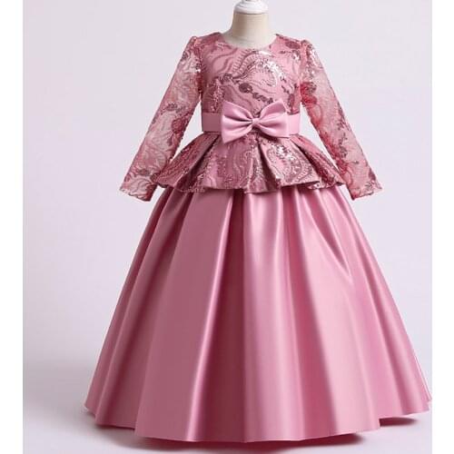 Winter Flower Princess Dress Elegant Kids Clothes For Children Clothing Party Wedding Dress 10 12 Year
