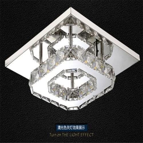 Aisle light ceiling lamp luxury crystal LED Ceiling light Square Lustre led lamps fixtures living room K9 crystal light