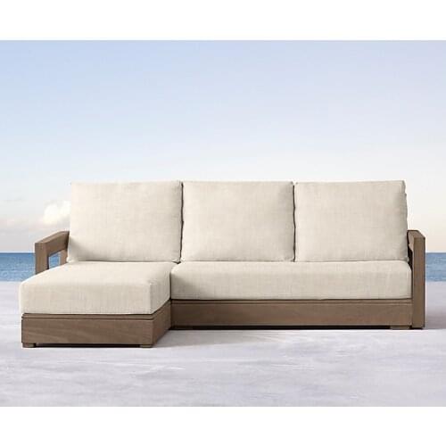Luxury outdoor teak furniture Myanmar teak corner sofa set