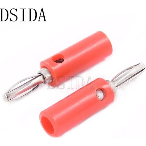 10PCS 4mm Banana Plug Connector Jack Screw-type Banana Head 4MM male plug Red