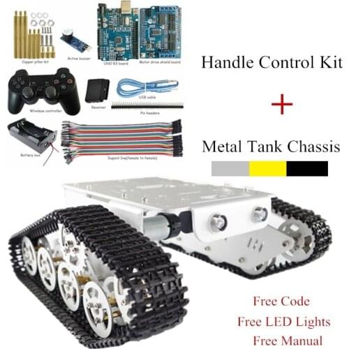 DOIT Wireless Handle Control RC Tank Chassis Smart Tracked Car Model with UNO R3 Board+Motor Drive Shield Board for Arduino DIY