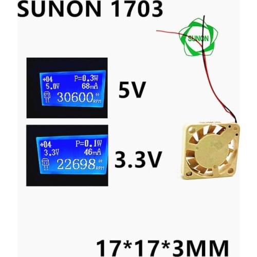 SUNON 1703 UF3H3-702 1.7CM Mini Cooling fan 3.3V 0.1W 5V 0.3W 30000RPM Smallest Fan