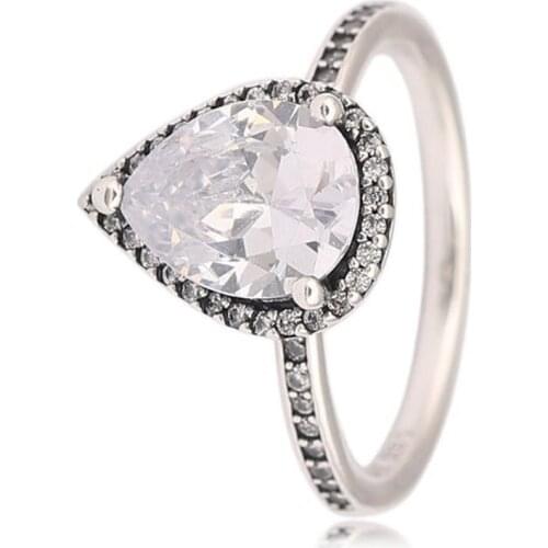 S925 Ring for Women Radiant Teardrop Ring Clear CZ Lady anel Gift For Women Wedding Gift Fine Jewelry Jewelry