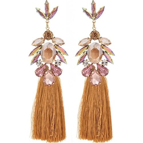 ZHINI Bohemia Ethnic Handmade Tassel Drop Dangle Earrings for Women Wedding Long Fringed Earrings Jewelry Gift brincos 2020 New