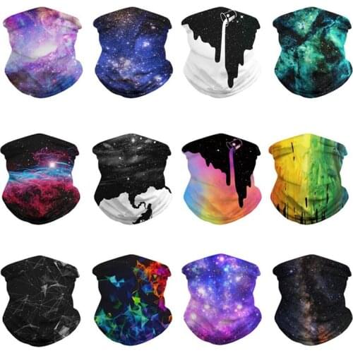 1Pcs Starry Sky Printing Joker Motorcycle Balaclava Mouth Cover Neck Gaiter Tube Magic Scarf Bandana Head Dust Face Mask