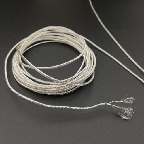 10meters diy earphone wire 54core single crystal copper silver plated wire 3*18core OD:1.25MM