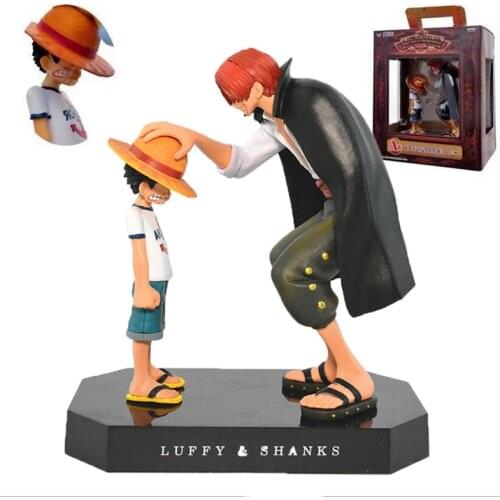 18cm Anime One Piece Action Figure Toys Straw Hat Luffy Four Emperors Shanks Figurine Models Pvc Dolls For Gifts Childrens Toys