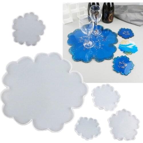 5Pcs Large Silicone Flower Coaster Resin Casting Molds Kit Resin Cup Mat Coaster Epoxy Mould Home Decor DIY Crafts Making Tool