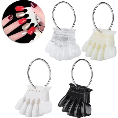 50Pcs Crown Shape False Nail Art Display Polish Color Card Plate Practice Stand