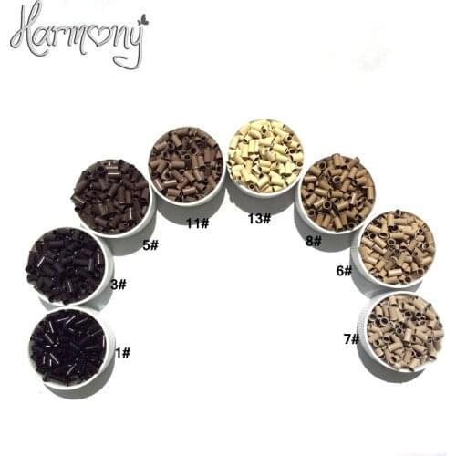 5000pcs 3.0*2.6* 6mm flare Euro Lock copper tubes Micro Rings links beads for stick I tip hair extensions