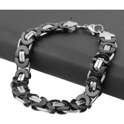 6/8/11mm 7-11inch New Sale Stainless Steel Gold Cut Byzantine Link Chain Punk Men/Women Bracelet Bangle Christmas Gift Jewelry