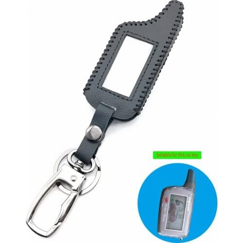 Praise Leather Key Case For Scher-Khan Logic A B LCD Russian Version Two Way LCD Remote Control Car Alarm Keychain Fob Cover