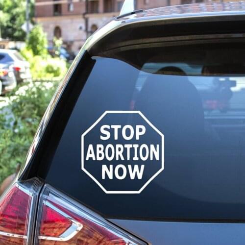 Black/Sliver Stop Abortion Now Pro Life Decal Choose Life Sticker Car Accessories for Windshield Waterproof S043