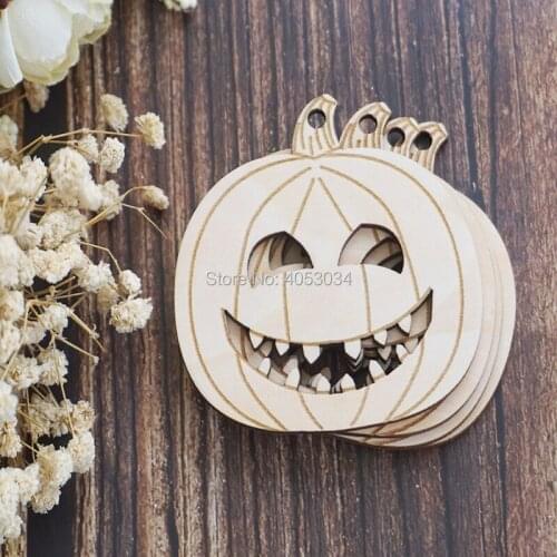 Wooden Detailed Pumpkin Happy Face Craft Shape