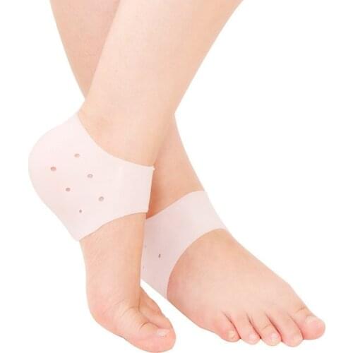 1 Pair Breathable Silicone Heel Socks Protector Ankle Support Protection Ballet Shoe High Heels Cracked Socks Gel Care Tool