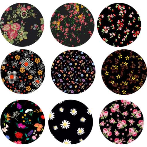 FLTMRH Mix white flower photo round glass cabochon 8mm 10mm12mm 20mm 25mm diy flat back handmade jewelry findings