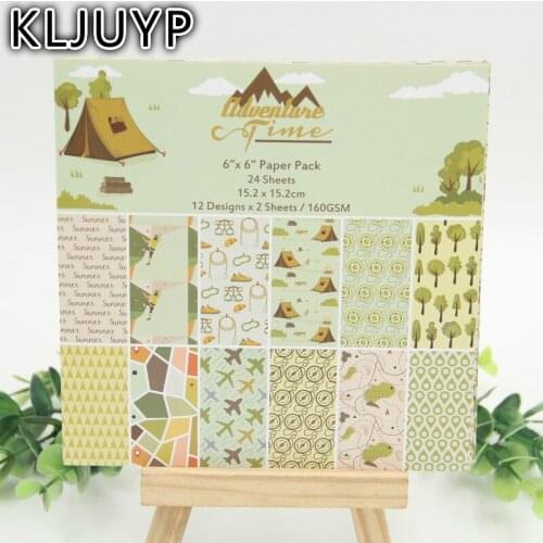 KLJUYP 6" Single Printed Journey adventure time pattern creative papercraft art paper handmade scrapbooking kit set books