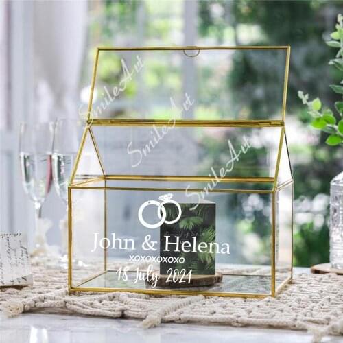 Colorful Wedding Card Box Custom Name Wall Sticker Pvc Wall Stickers Wall Art Wall Paper For Kids Rooms Diy Home Decoration