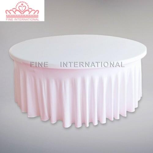 5pcs Diameter Round Swag Spandex Table Cloth For Wedding