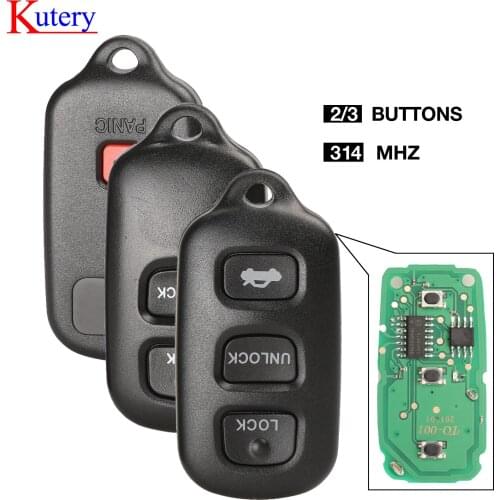 Kutery Remote Car Key fob 2/3 +1 Button for Toyota HYQ12BBX Highlander GQ43VT14T Camry Solara Corolla Sienna 2002 -2007 315mhz