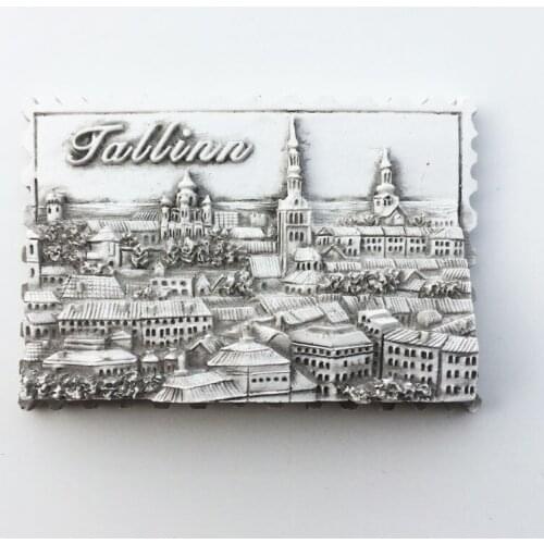 Estonias capital Tallinn landmark landscape tourism souvenir collection decorative crafts magnetic refrigerator magnet