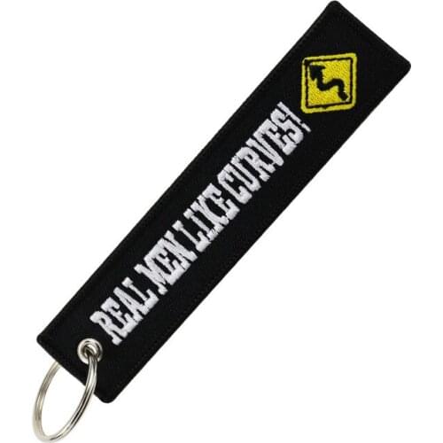 Fashion Motorcycle Chain Keychain Bijoux for Cars llaveros Key Chains Embroidery Real Men Like Curves Key Fobs OEM Car Key Chain