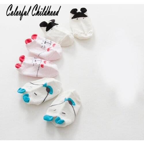 Infant kids socks Spring autumn cartoon mouse/cow design boy/girls floor socks anti-slip children shoes socks 0-24m
