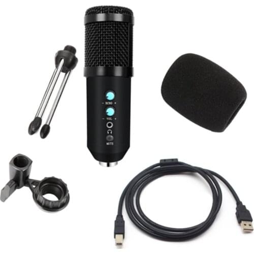2021 New USB Podcast Microphone for Live Streaming Gaming Vocal Recording Built-In High Sensitivity Chip Background Noise Reduce